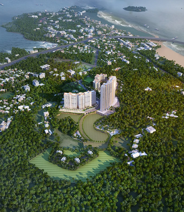 Versova Island aerial view