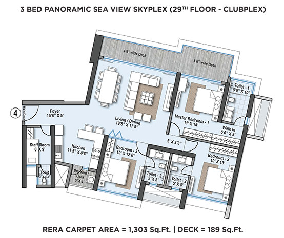 3 BHK Duplex with double height